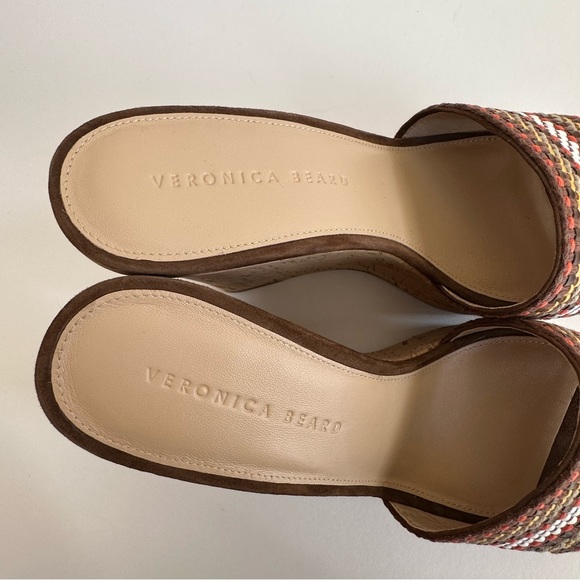 NEW NIB Veronica Beard Dali Multi Woven Raffia Cork Heel Wedge Slide Sandals 9M - Picture 11 of 16